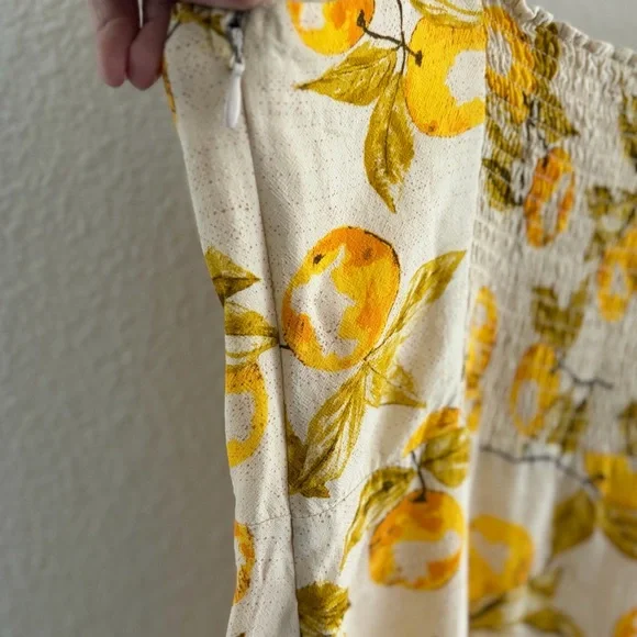 Urban Outfitters Lemon Print Tie Strap Mini Dress Size Medium - Picture 7 of 10